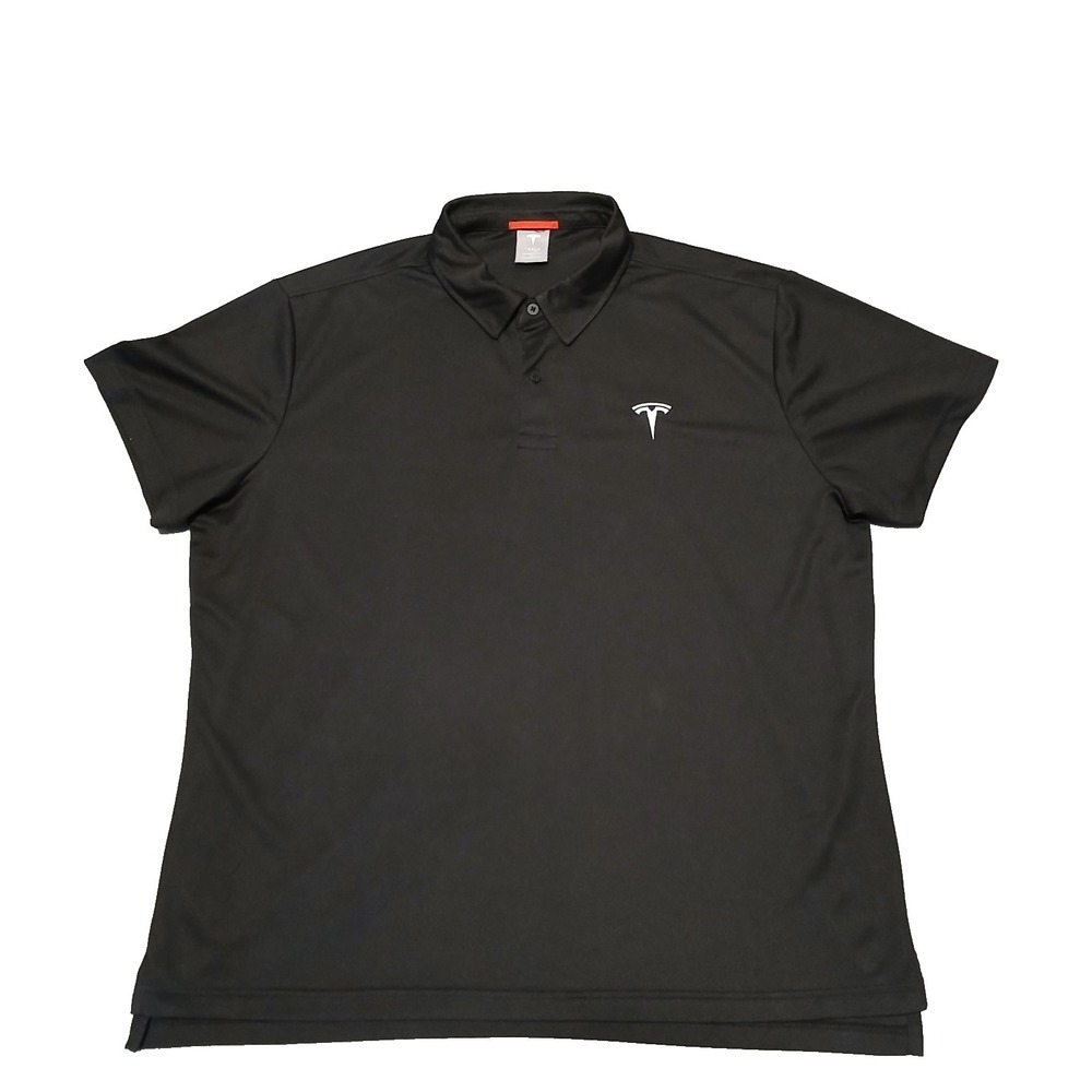 Tesla Polo Shirt Mens  Size XL‎ Black Short Sleeve Adult Casual